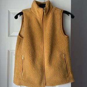 J Crew Mercantile Teddy Bear Fleece Vest Mustard